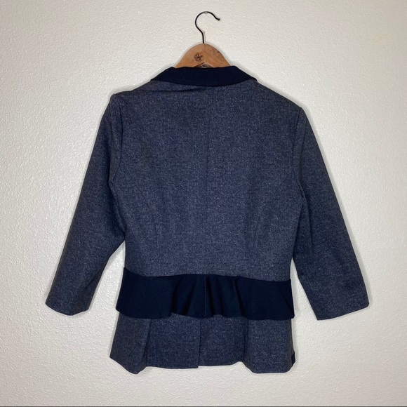 LAST CHANCE MOVING 12/18 Anthropologie Cartonnier Gray Peplum Ruffle Blazer - Picture 4 of 10